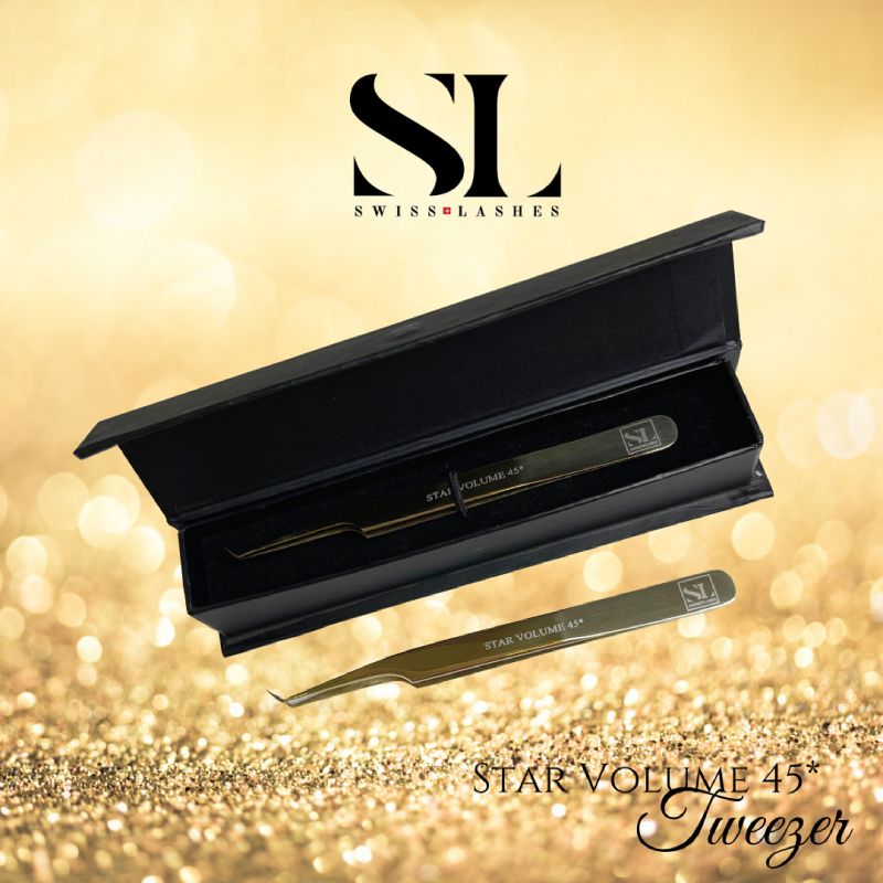 PINCE EXTENSION CILS "STAR VOLUME 45°" Swiss Lashes