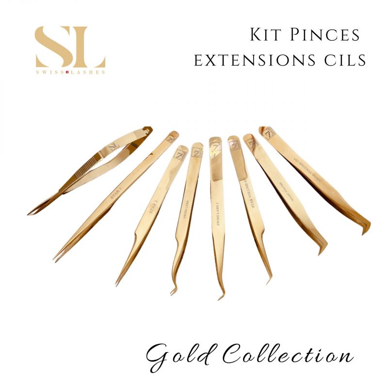 KIT 8 PINCES EXTENSION CILS SWISS LASHES